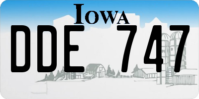 IA license plate DDE747