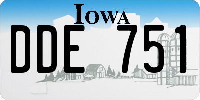 IA license plate DDE751