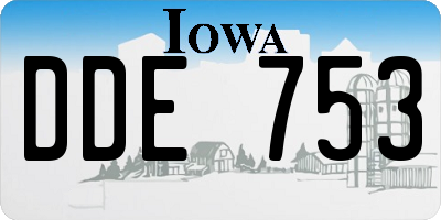IA license plate DDE753