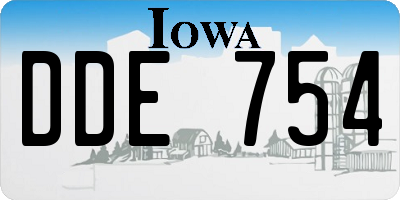 IA license plate DDE754