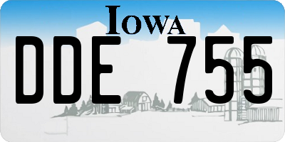 IA license plate DDE755