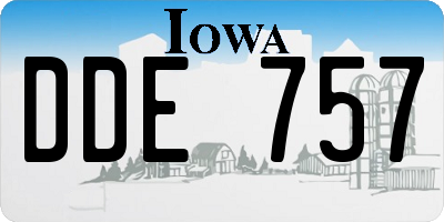 IA license plate DDE757