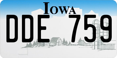 IA license plate DDE759