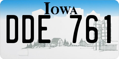 IA license plate DDE761