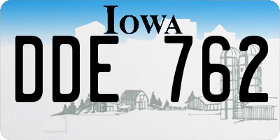 IA license plate DDE762