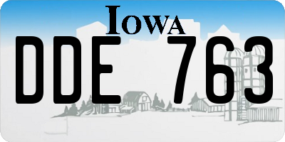 IA license plate DDE763