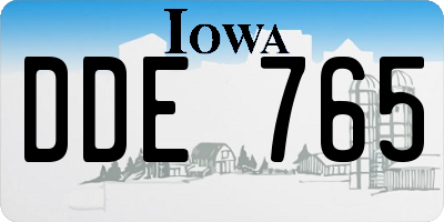 IA license plate DDE765