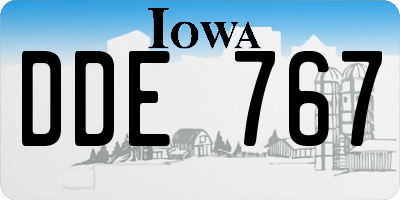 IA license plate DDE767