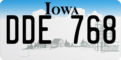 IA license plate DDE768
