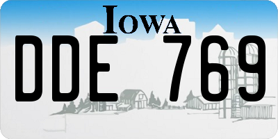 IA license plate DDE769