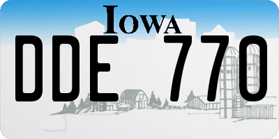 IA license plate DDE770
