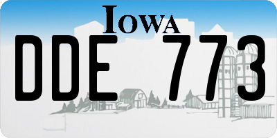 IA license plate DDE773