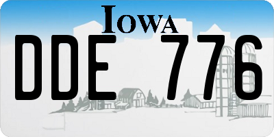IA license plate DDE776