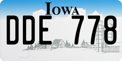 IA license plate DDE778
