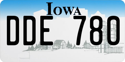 IA license plate DDE780