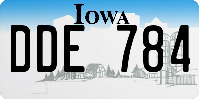 IA license plate DDE784