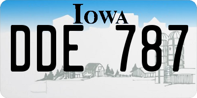 IA license plate DDE787