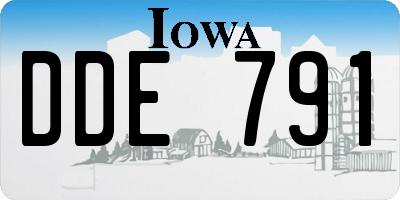 IA license plate DDE791