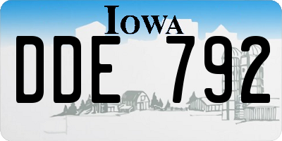 IA license plate DDE792