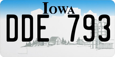 IA license plate DDE793