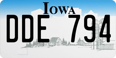 IA license plate DDE794