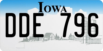 IA license plate DDE796