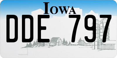 IA license plate DDE797