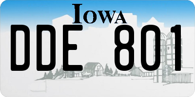 IA license plate DDE801
