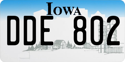 IA license plate DDE802