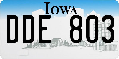 IA license plate DDE803