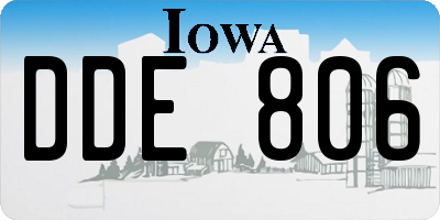 IA license plate DDE806
