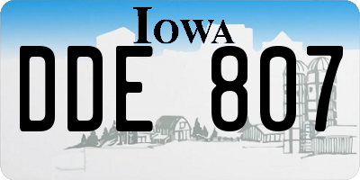 IA license plate DDE807