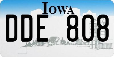 IA license plate DDE808