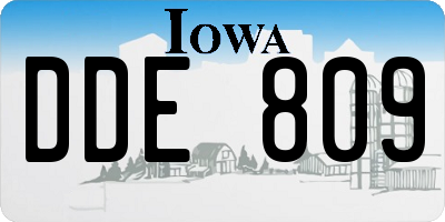 IA license plate DDE809