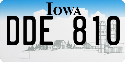 IA license plate DDE810