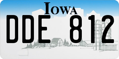 IA license plate DDE812