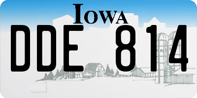 IA license plate DDE814