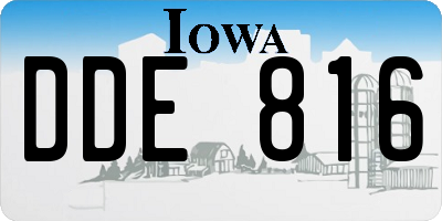 IA license plate DDE816