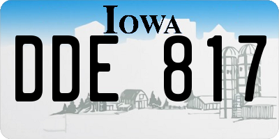 IA license plate DDE817