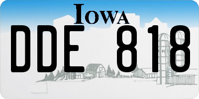 IA license plate DDE818