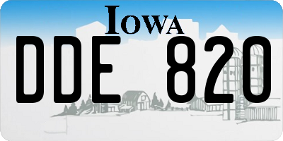 IA license plate DDE820