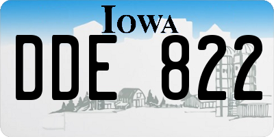 IA license plate DDE822