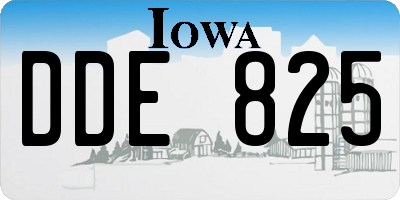 IA license plate DDE825