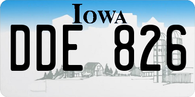 IA license plate DDE826