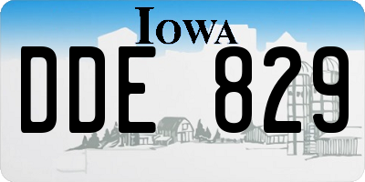 IA license plate DDE829