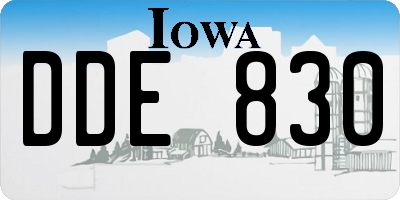 IA license plate DDE830