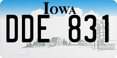 IA license plate DDE831