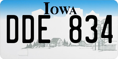 IA license plate DDE834