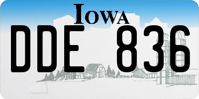 IA license plate DDE836