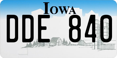 IA license plate DDE840